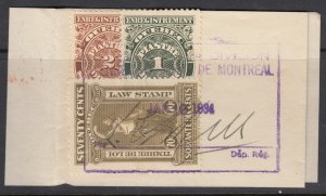 Canada (Quebec Revenue), van Dam QL62, QR22-QR23, used on piece