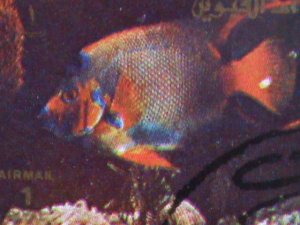 ​UMM AL QIWAIN 1973- TROPICAL FISH-UNDER WATER WORLD-CTO MINI SHEET VERY FINE