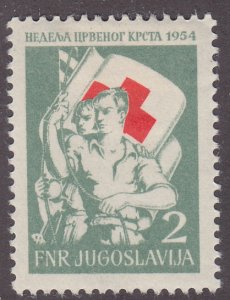 Yugoslavia RA12 Youths Carrying Flag 1954