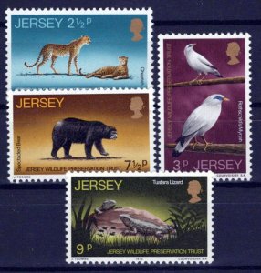 Jersey 65-68 MNH Wildlife Preservation Trust Reptiles Birds ZAYIX 0524S0088
