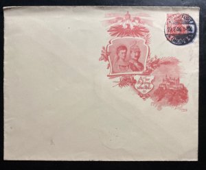 1906 Frankfurt Germany Postal stationery Cover Imperial Couple 25 Years Anniv