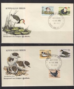 Australia 682-686 Birds Set of Two U/A FDCs