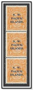 North West Pacific Islands #16 Vertical abc Strip of 3 MHR