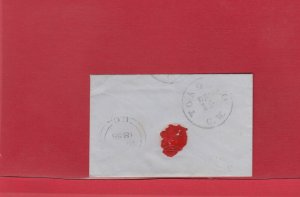 TORONTO DEC 15 C. W. Changling Orillia 1855 3d wax seal stampless cover neat