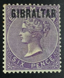 MOMEN: GIBRALTAR SG #6 1886 MINT OG H £300 LOT #64673