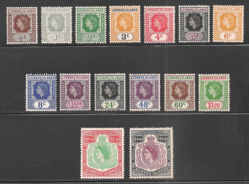 Leeward Islands #133-147 VF MNH - 1954 Queen Elizabeth II - SCV $67.75