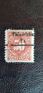 US Scott # J67; 50c Postage Due from 1917; used, F/VF centering