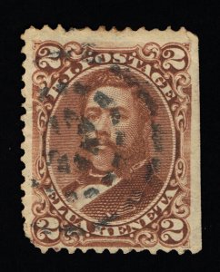 VERY NICE GENUINE HAWAII SCOTT #35 F-VF USED 1875 BROWN ON WOVE PAPER #18963