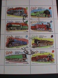 ​GRATE BRITAIN-DUYFAR-1974-CENTENARY OF WINSTON CHURCHILL-TRAIN CT0-SHEET-VF