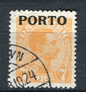 DENMARK; 1920s early Christian X PORTO issue used 7ore. value,