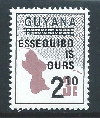 Guyana #524 NH Map Revenue Ovpt Essequibo & Surcharged ...