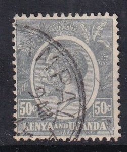 Kenya, Uganda, & Tanzania #27 used 1922 King George V  50c gray