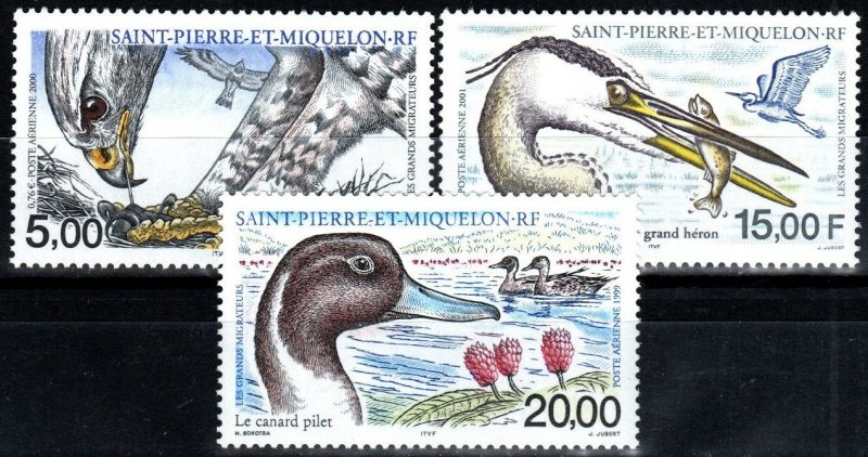 St Pierre And Miquelon Islands #C74A, C65A, C76 MNH CV $15.25  (X358)