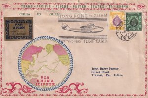 1937, Hong Kong to Guam, 1st Trans-Pacific Clipper Flt., See Remark (46093)