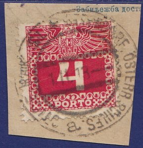 Austria - 1910 - Scott #J36 - used - DOMBRAU pmk Czech Rep