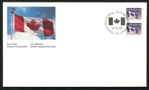 1194B Canada 39c Parliament coil pair Official FDC