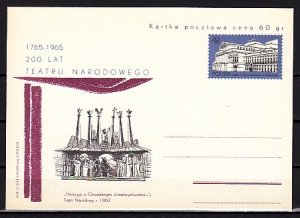 Poland, 1965 issue. CP291. Theater & Opera House Postal Card.^