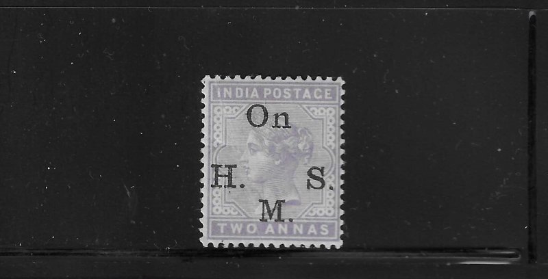 INDIA SCOTT #O36 1900 OFFICIAL OVERPRINT 2A (VIOLET)- MINT LIGHT HINGED