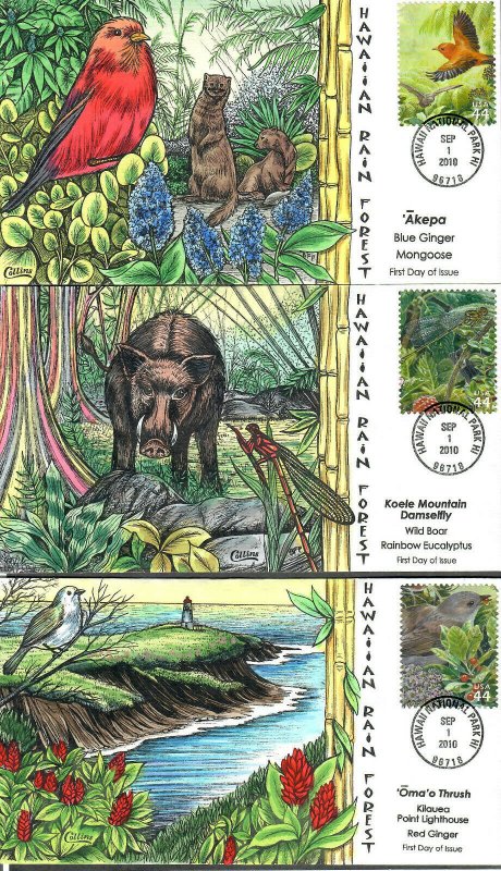 US Collins FDC Sc#4474 Hawaiian Rain Forest Set Of 10