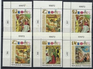 Togo 527-29; C191-93 MNH 1972 Christmas (mm1277)