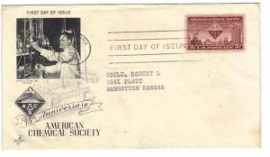 US 1002 (Me-4 Var) 3c American Chemical FDC 1st Merck & Co Cachet ECV $45.00