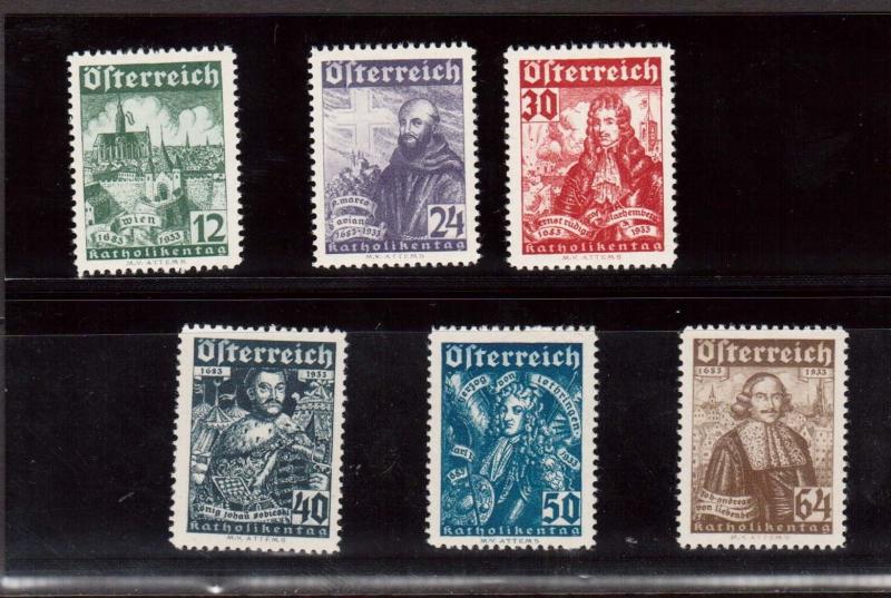 Austria #B112 - #B117 VF/NH Set