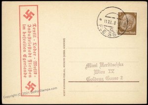 3rd Reich Germany Fleissen Sudetenland Annexation Provisional Cover G67064