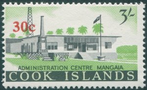 Cook Islands 1967 30c on 3s black & yellow-green SG216 MNH