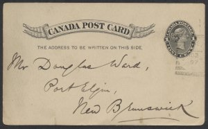 1897 Georgetown PEI Squared Circle NO 2 97 On Victoria PSC Partial Strike