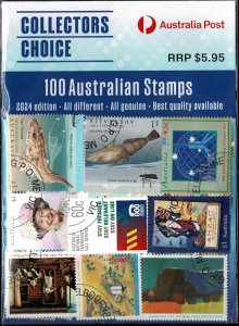 Australia 2024 Collection of 100 Australian Stamps Used by Australia Post Sealed