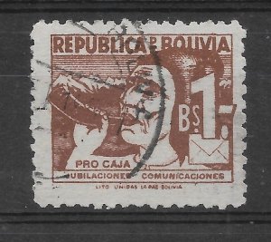BOLIVIA 1954 PRO COMMUNICATIONS POSTMAN HORN MICHEL Z16 SCOTT RA 19 USED
