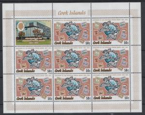 XG-C758 COOK ISLANDS IND - Upu, 1974 Cent., Stamp On Stamp, Rarotonga MNH Sheet