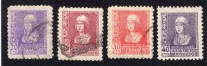 Spain 1938 20c to 40c Isabella I, Scott 672-675 used, value = $1.30