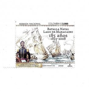 COLOMBIA 2008 NAVAL BATTLE ON LAKE MARACAIBO SHIPS 1 VALUE MINT NH