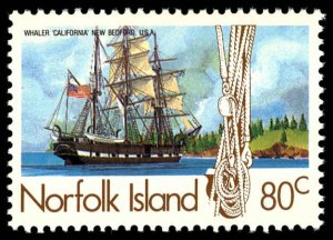 NORFOLK ISLAND Sc 362 XF/MNH - 1985 80c - the Ship California - Well Centered