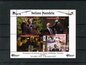 Congo 2013 NELSON MANDELA & BARACK OBAMA Sheet Perforated Mint (NH)