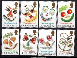 Guernsey Scott 543-550 Mint never hinged.