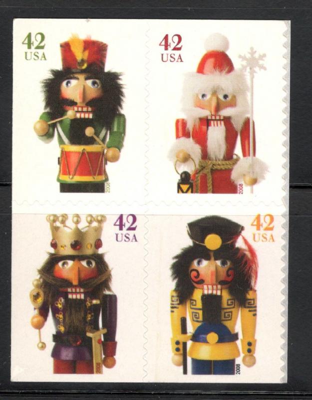 4360-63 Holiday Nutcrackers Block Of 4 Mint/nh (Free Shipping)