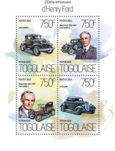 TOGO 2013 SHEET HENRY FORD CARS tg13807a