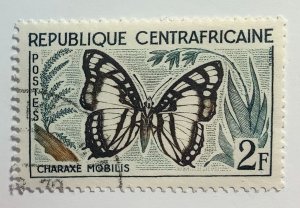 Central African Rep. 1960 Scott 6 CTO -  2 fr, Butterfly