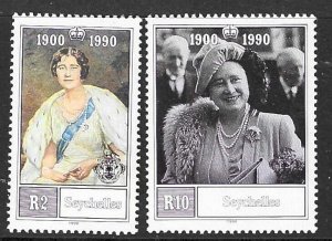 SEYCHELLES SG782/3 1990 90th BIRTHDAY OF QUEEN MOTHER  MNH