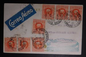 1932 Cochabamba Bolivia Graf Zeppelin Postcard Cover to Germany LZ 127 w/Expert