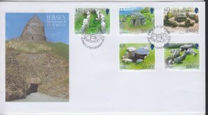 Jersey 2012, 'Dolmen Set of 5,   on FDC