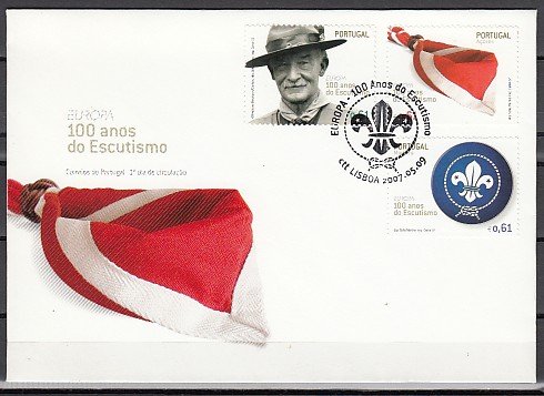 Portugal, Azores & Madeira, 2007 issues. 3 Scout Centenary issues. First day. ^