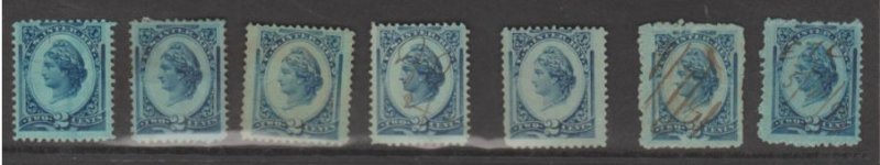 U.S. Scott #R152a-R152b Revenue Stamp - Used Set of 7 - IND