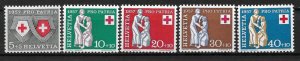 1957 Switzerland B262-66 complete Pro Patria set MNH