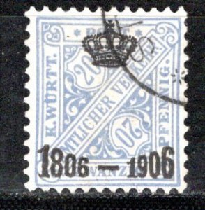 German States Wurttemberg Scott # O113a, used