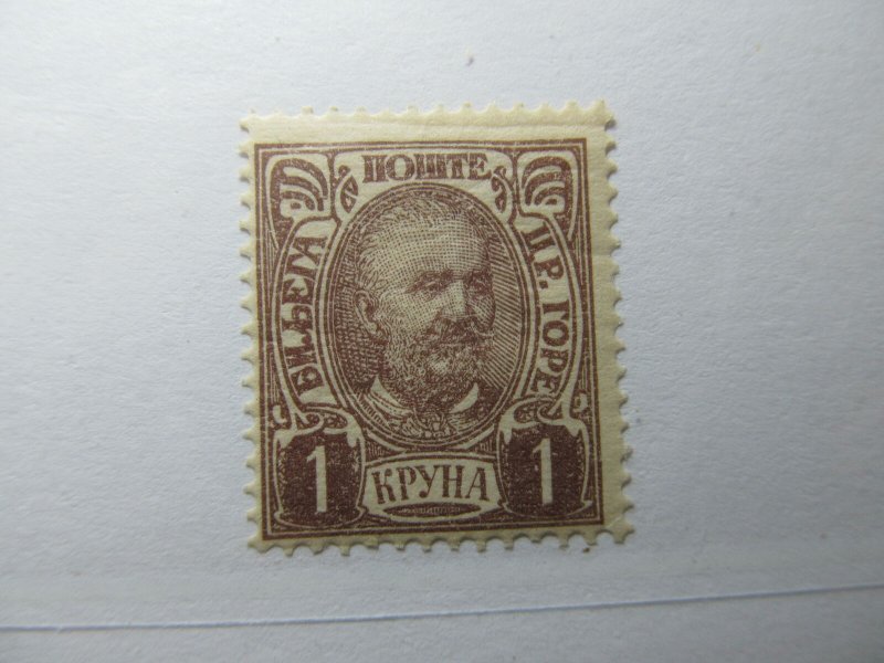 Montenegro 1902 1k Perf 13x13½ Fine MH* A5P17F321