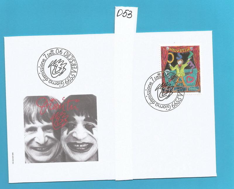 K053 FDC First Day Cover Switzerland 2006 Clowns Circus