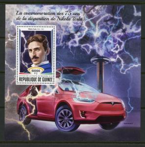 GUINEA 2018 75th MEMORIAL ANIVERSARY OF NIKOLA TESLA SOUVENIR SHEET MINT NH